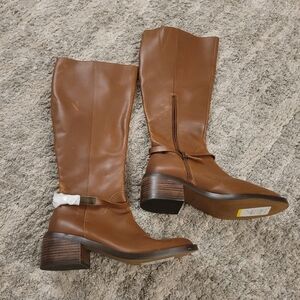 Linea PAOLO Brown Leather Knee-High Boots